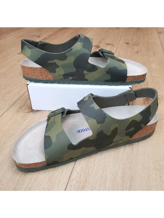 Birkenstock Mens Size 13 Sandals Milano Soft Footbed Birko-Flor Green Camo NEW main image 10
